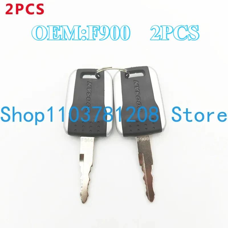 2 PCS F900 Key For Deawoo Doosan Bobcat Terex Excavator Heavy Equipment Ignition Start Switch Door Lock Fit E80