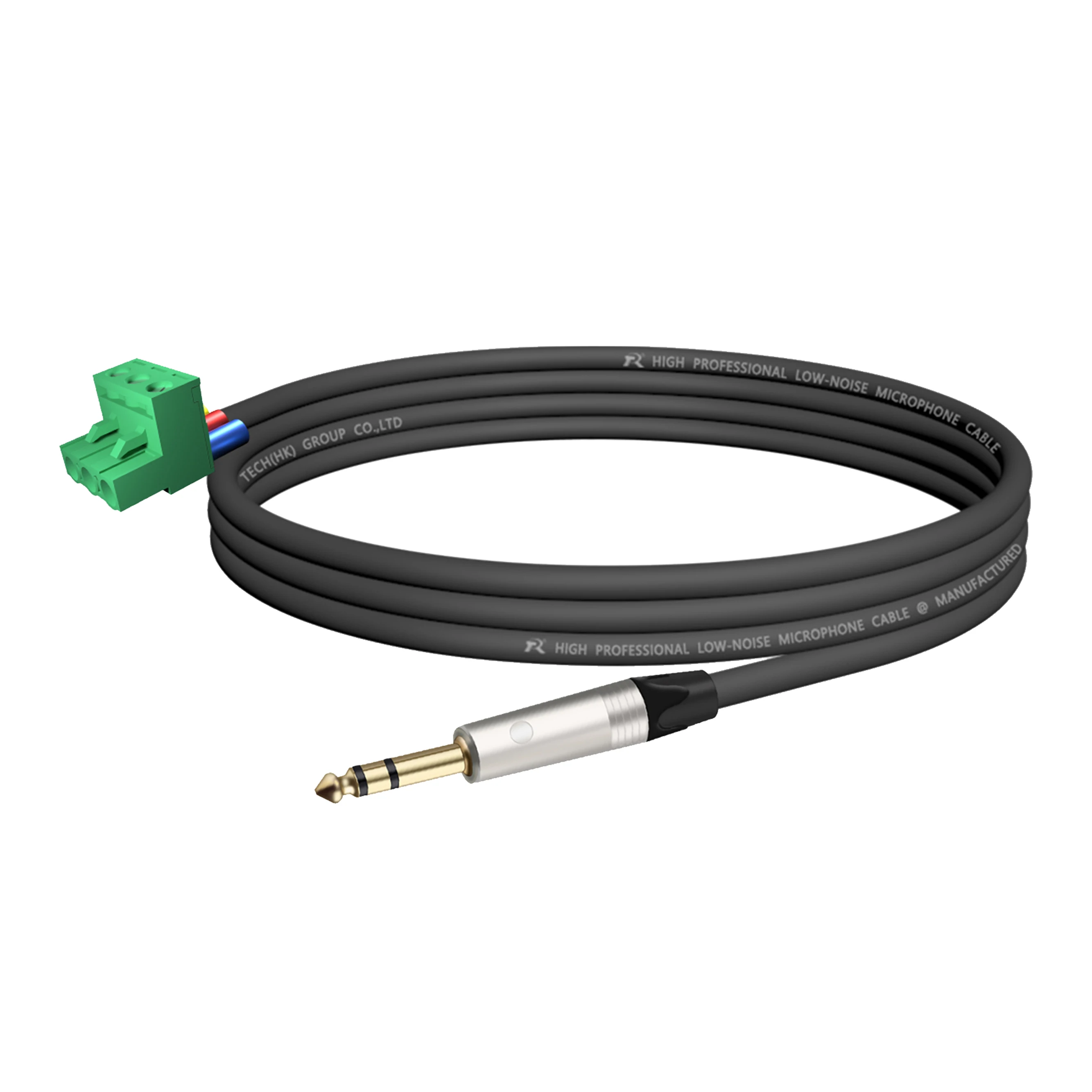 Professionelles 1/4-Zoll-TRS-Stereo-auf-3-Pin-Phoenix-Klemmenblock-Kabel, schwarzer Anschlussanschluss, für Audiosysteme und Übertragungsgeräte – Detail 13