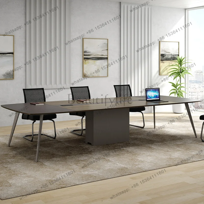 Modern conference table, simple board multi-person staff, rectangular training table furniture