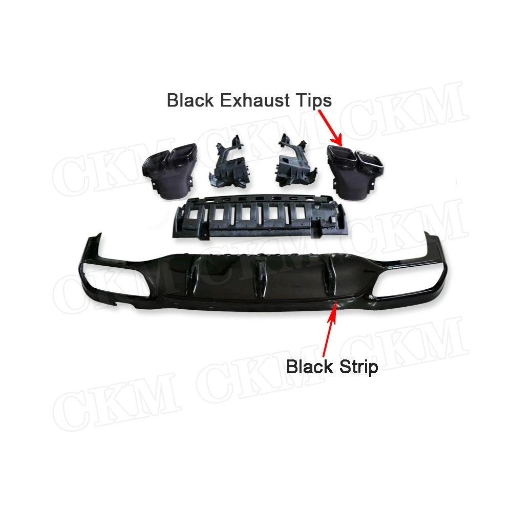 Abs Achterbumper Lipverspreider Spoiler Met Uitlaat Tips Voor Benz E Klasse W213 E200 E260 E300 2017-2019 E63 Stijl Diffuser - afbeelding 1