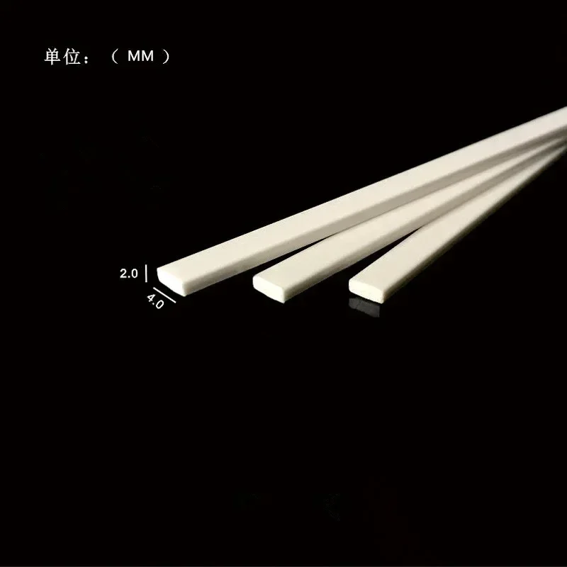 10Pcs ABS Solid Flat Rod Side Length 1*4mm/1*4mm1.5*4mm long 25cm Construction Sand Table DIY Handmade Model Material Plastic