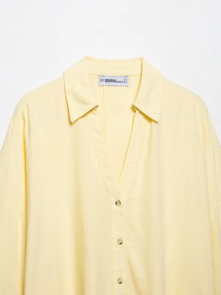 Hipseam camisa de manga larga feminina estilo verão minimalista francês camisas femininas simples johnny colarinho camisas e blusas de linho