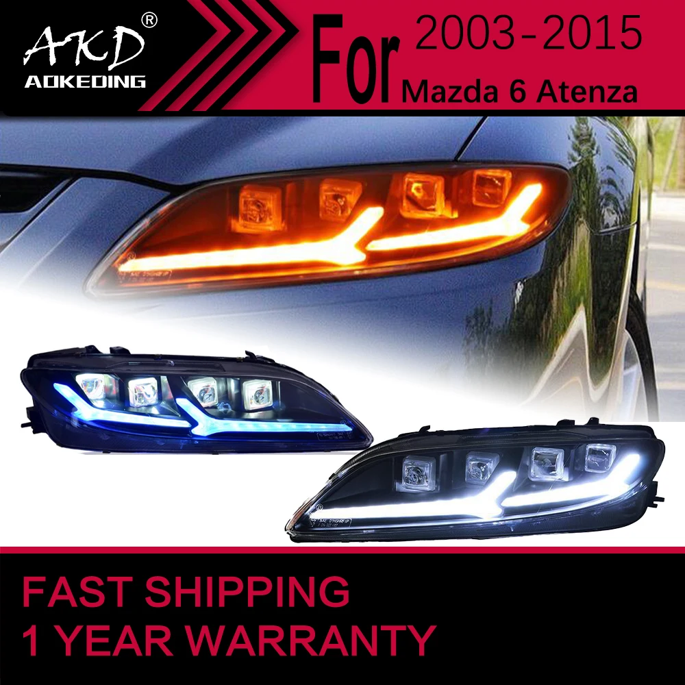 

Car Lights for Mazda 6 Atenza LED Headlight 2004-2015 Mazda6 Head Lamp Drl Projector Lens Automotive Accessories