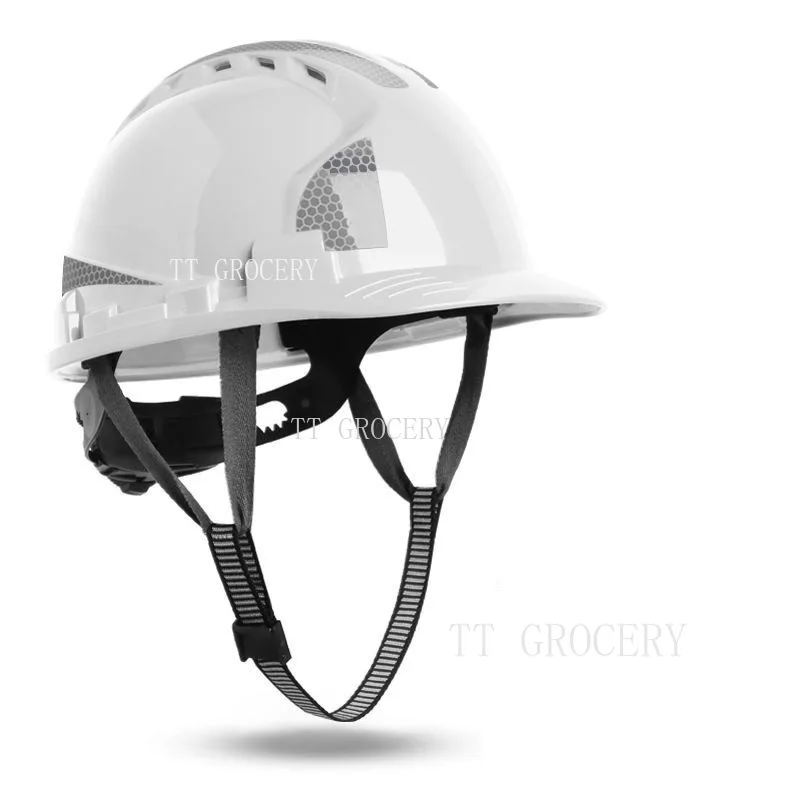 Safety Helmet  Breathable ABS Protective Hard Hat with Reflective Strips Impact-Resistant Ventilated Construction Building Work