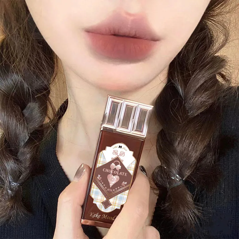 Brillo de labios de nube de Chocolate, brillo de labios mate de terciopelo, lápiz labial líquido marrón y rojo, maquillaje suave, tinte de labios duradero, cosméticos