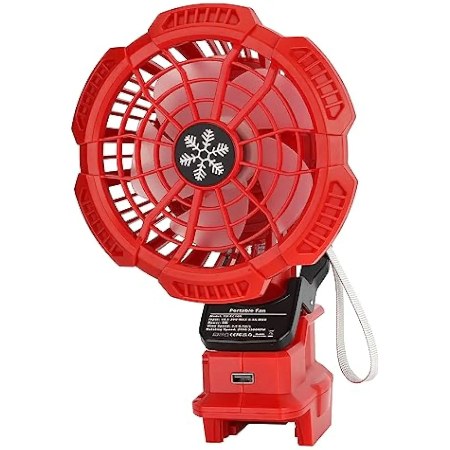 

Clip Fan Compatible with Milwkee 18V Battery, 3 in 1 Camping Fan Cordless Clamp Fan with USB Port 3 Speed Settings, Clamping C