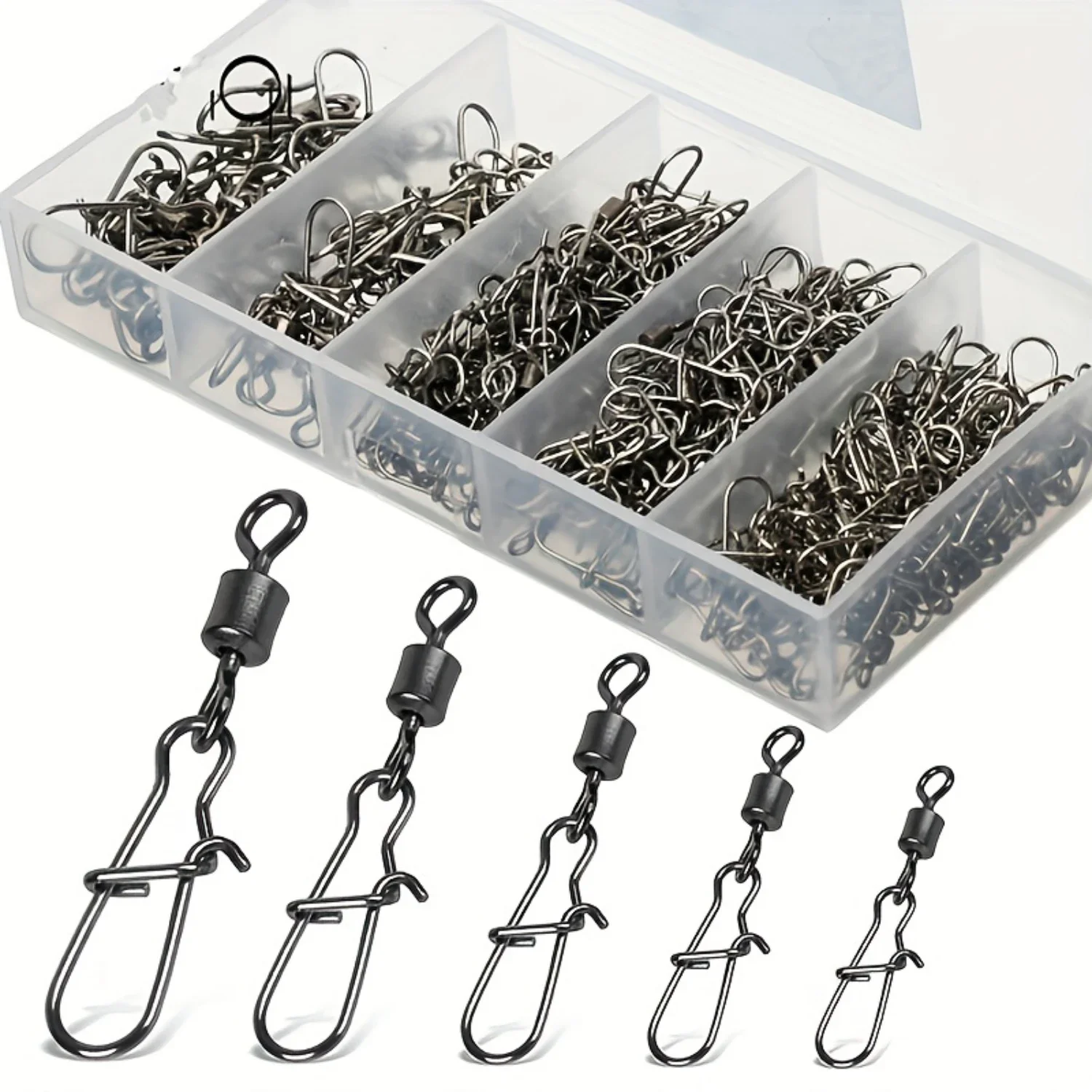 100pcs/set Angler's Choice  American Rolling Swivel Interlock Pin Fishing Accessories - Available in Multiple Sizes (2#-10#) for