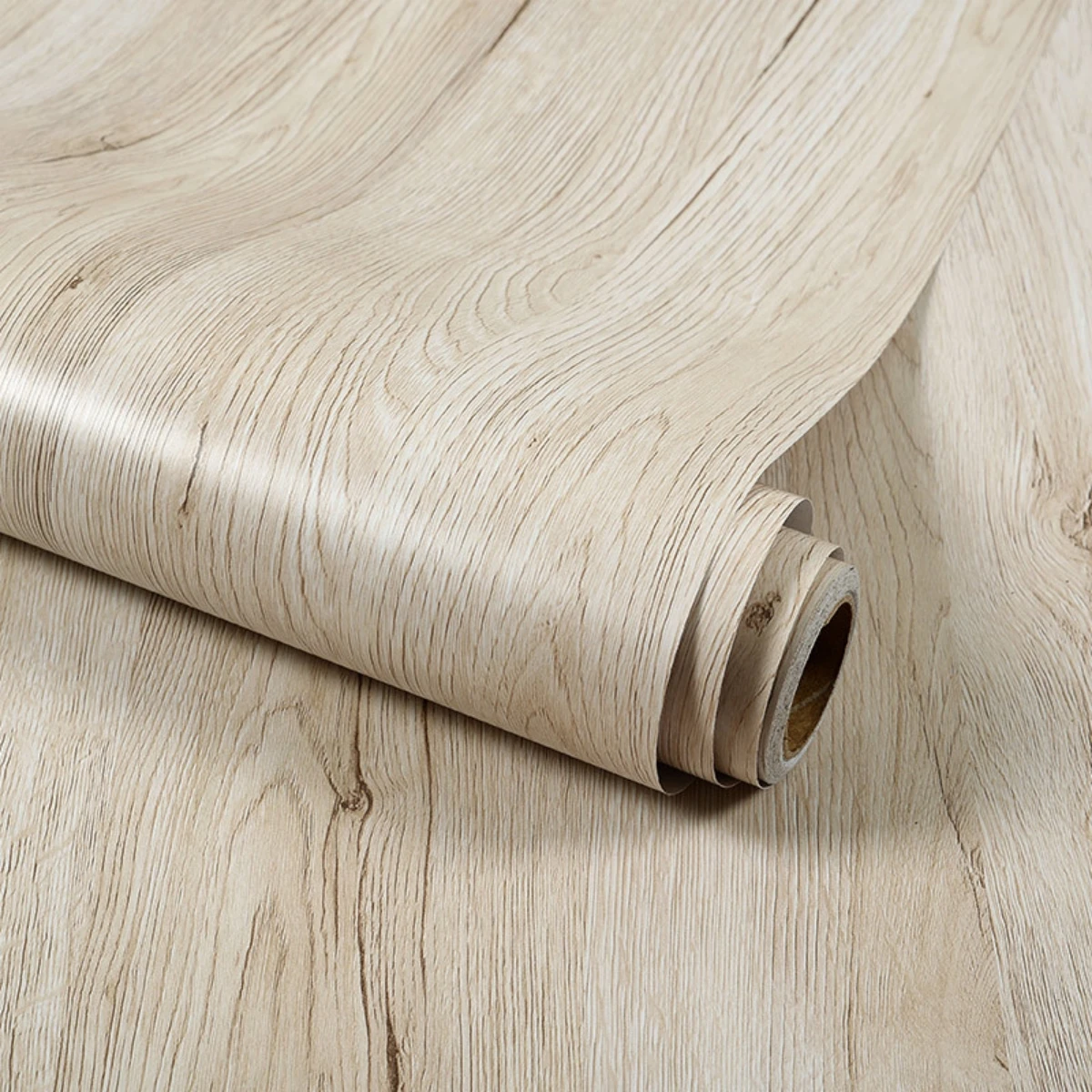 1 Roll Pvc Wood Grain Sticker Self-adhesive Oil-proof Wallpaper For Kitchen Countertop Furniture Cabinet Table Wall Renovation