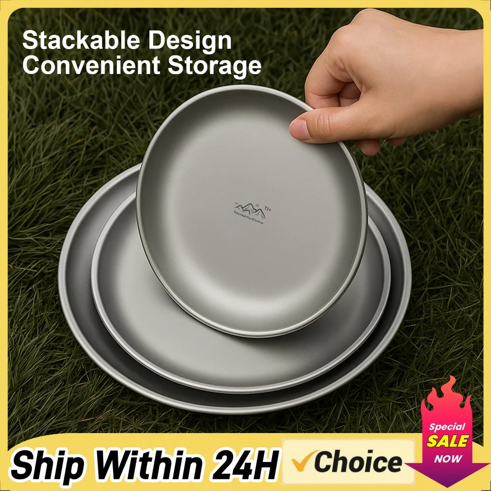 Titanium Purification Plate Portable Travel Tableware Anti-Fall Outdoor Fruit Salad Plate Rust Proof Creative Home Dish Plate