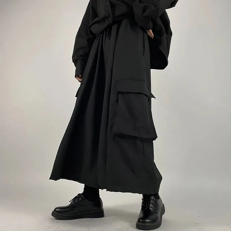 Vintage Loose Wide Leg Pants Oversize 6Xl Korean Dark Academic Women Pants Hip Hop Female Big Pocket Streetwear Trousers