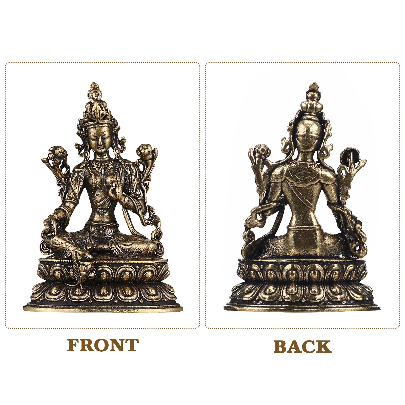 Tibetan style Buddha ornament small inch Buddha Green Tara Buddha statue retro domestic ornaments small Buddha stat