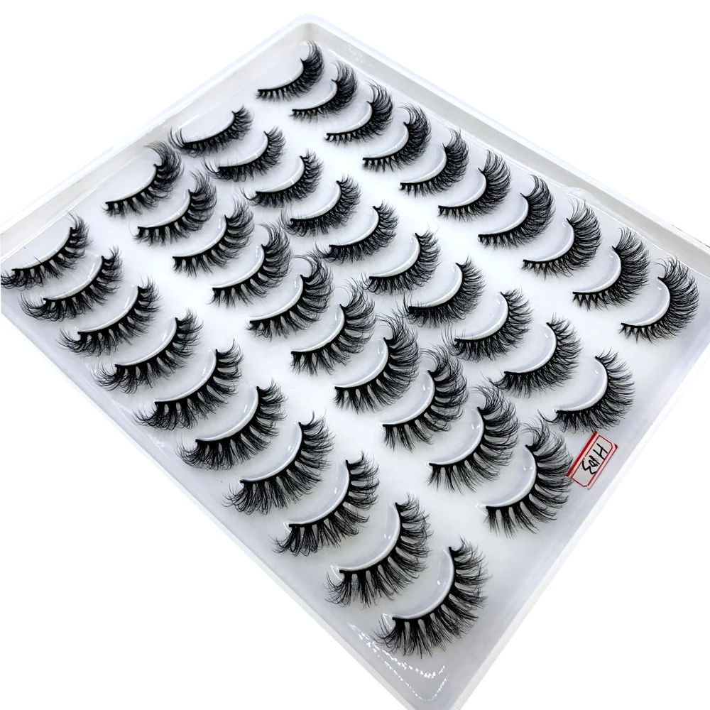 20 Pairs 3D Faux Mink Lashes Natural False Eyelashes Dramatic Fluffy Soft Wispy Volume Cross Reusable Eyelash MaKeup Tools