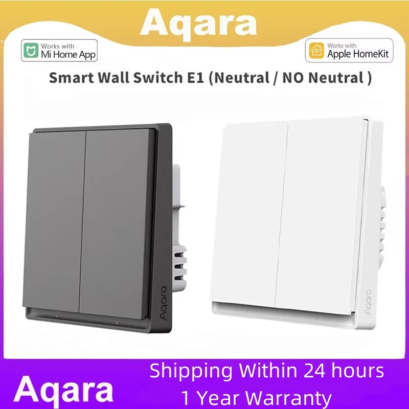 Original Aqara Smart Wall Switch E1 Zigbee 3.0 Wireless Light Switch Key No / With Neutral Fire Wire For Xiaomi Mi Home Homekit