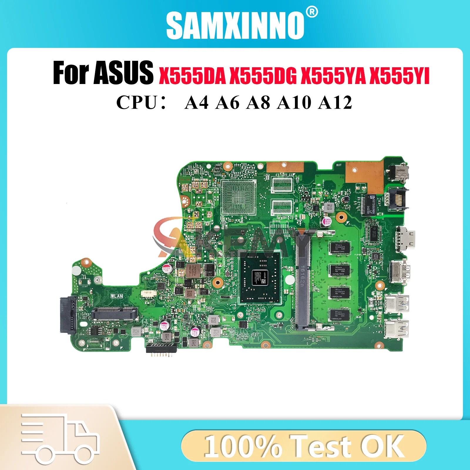 

Материнская плата для ноутбука X555DA для ASUS VivoBook X555DA X555DG X555D X555YA A555D K555D X555YI с процессором A4 A6 A8 A10 A12