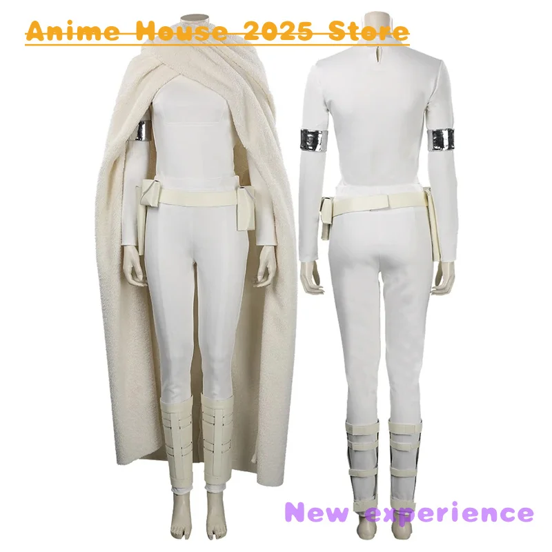 2025 Animation Costume Padme Cosplay Amidala Fantasia Cloak Battle Suit Movie Space Battle Disguise Women Female Fantasy Hallowe