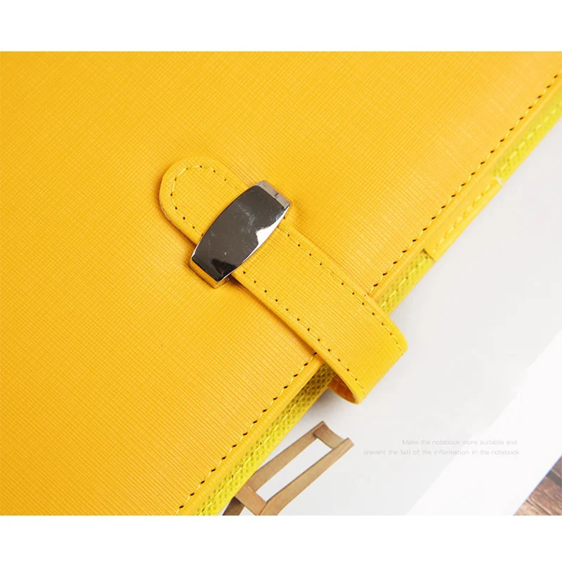 A6 130X185MM PU Leather Diary Notebook With Buckle