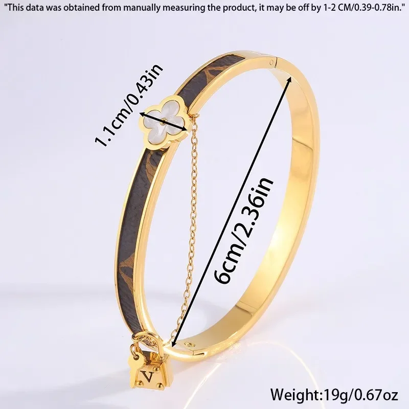 التيتانيوم الصلب سوار البالية الجلود غير يتلاشى عبر الحدود الخامس ليف البرسيم يونيكولور سوار مجوهرات اكسسوارات #4