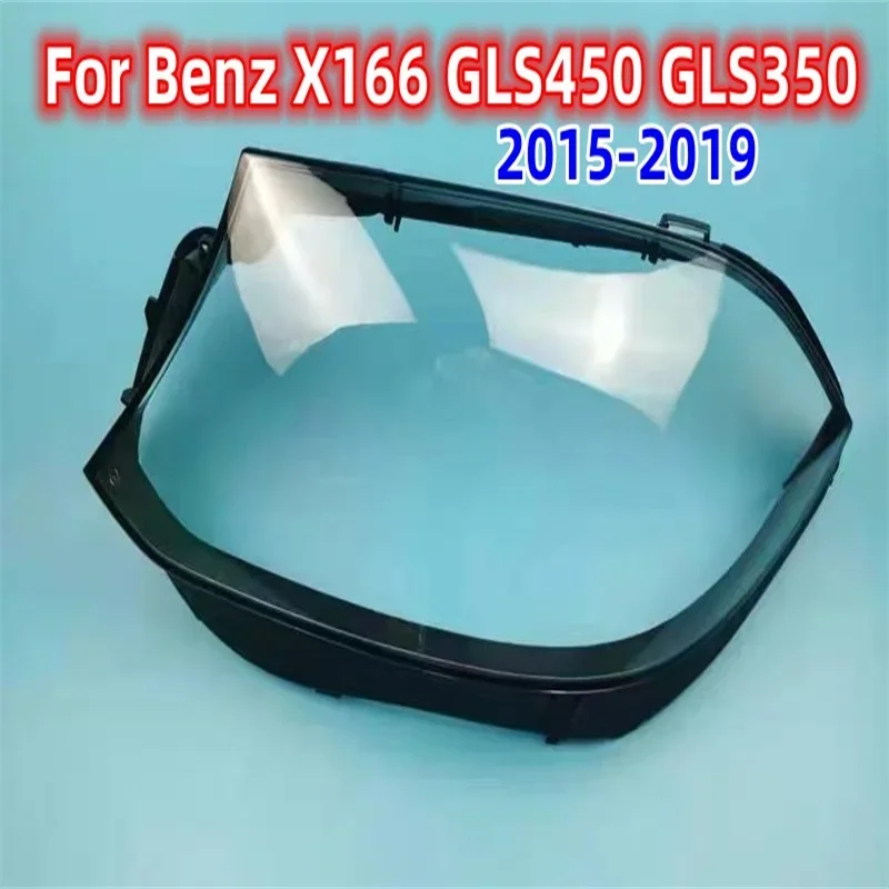 HTTCY For Benz X166 GLS450 GLS350 2015~2019 front Car Headlight Cover Lens Shell Lampcover Lampshade Headlamp Light mask