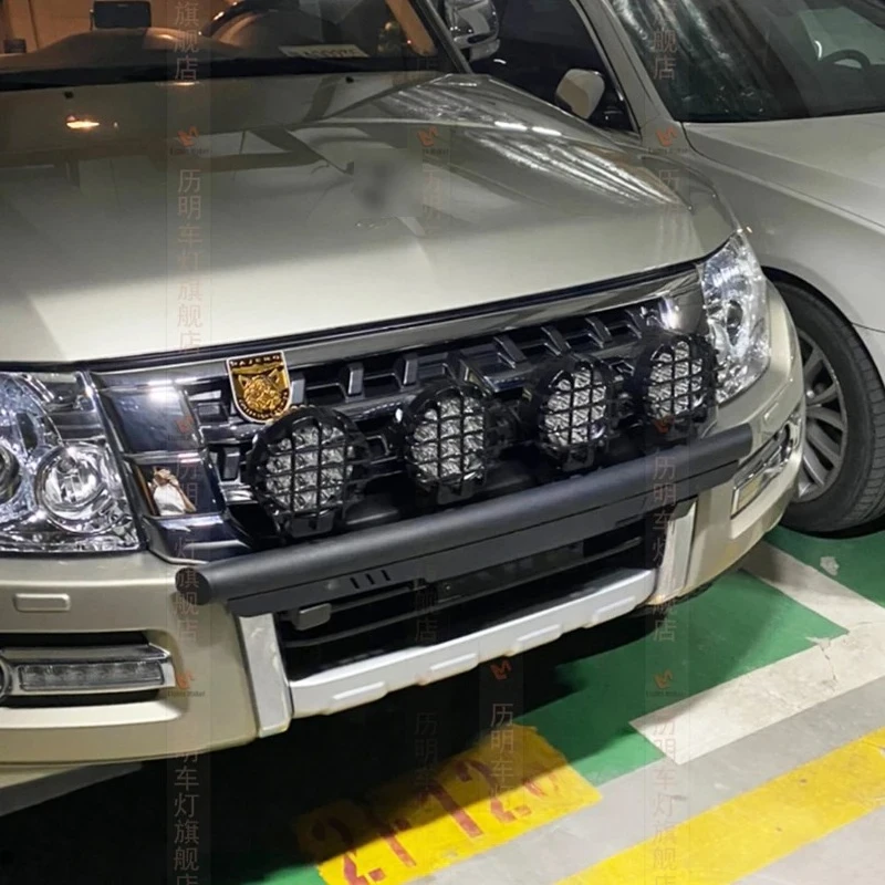 Front Bumper For V97 V93 V87 V73 Mitsubishi Pajero Spotlight Front Bumper Bracket Montero Shogun Bumper Accessories