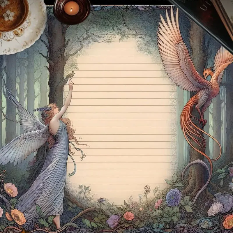Enchanted Forest Phoenix Angel Tarot Cloth 2 Sizes 50x50cm 7