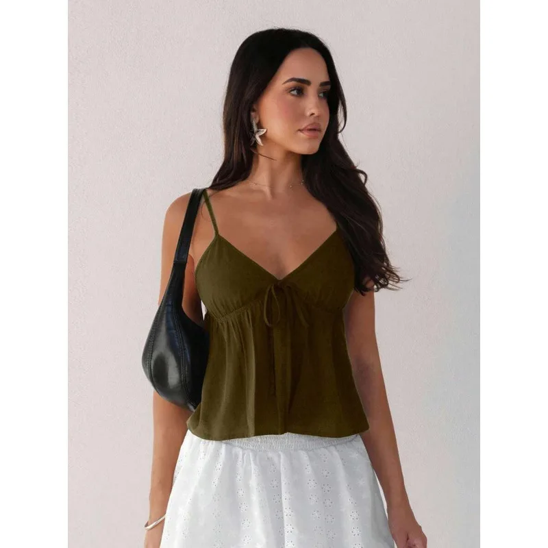 Sexy  Color Hot Girl Vest Cross-Border T 65399 Women's Fashionable Sleeveless Top Pure Color Vest Spring 2026