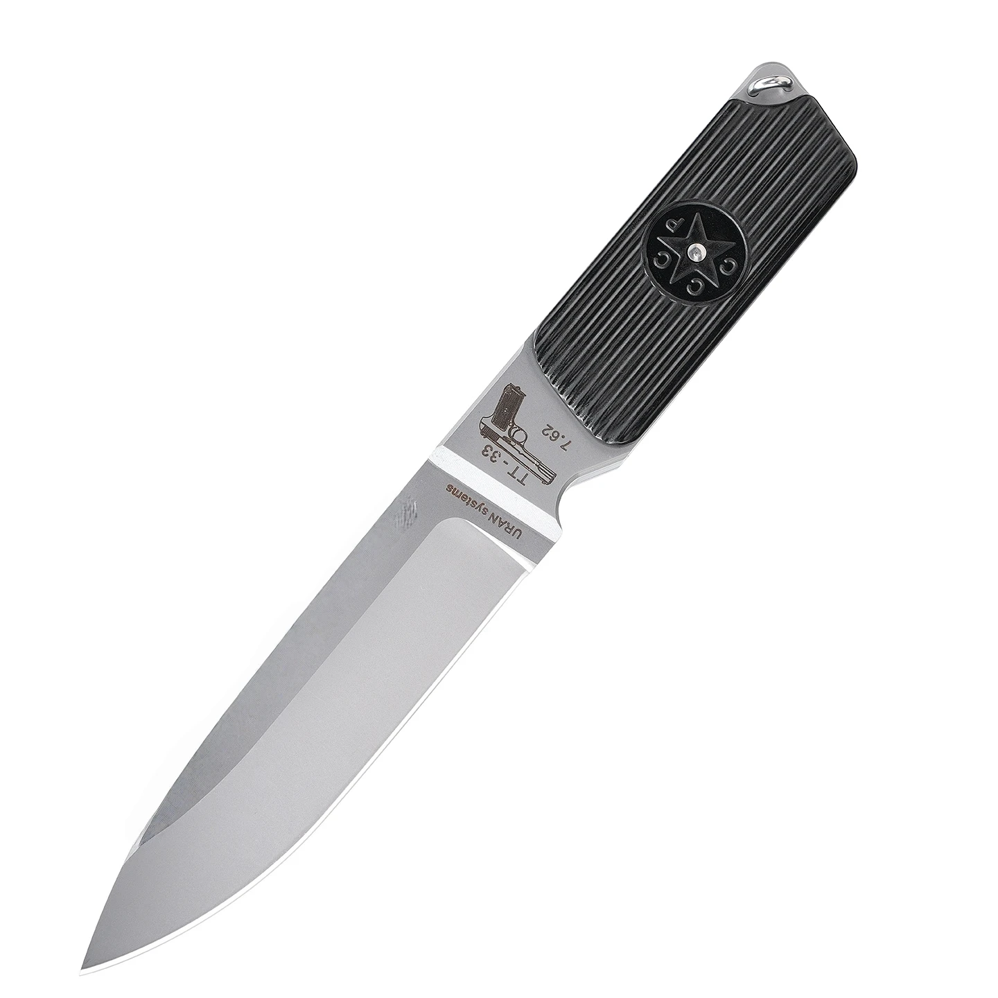 Urakov TT33 - Wysokiej klasy nóż outdoorowy z Rosji, wykonany ze stali DC53, z pochwą z włókna węglowego, idealny na wędrówki. — 2