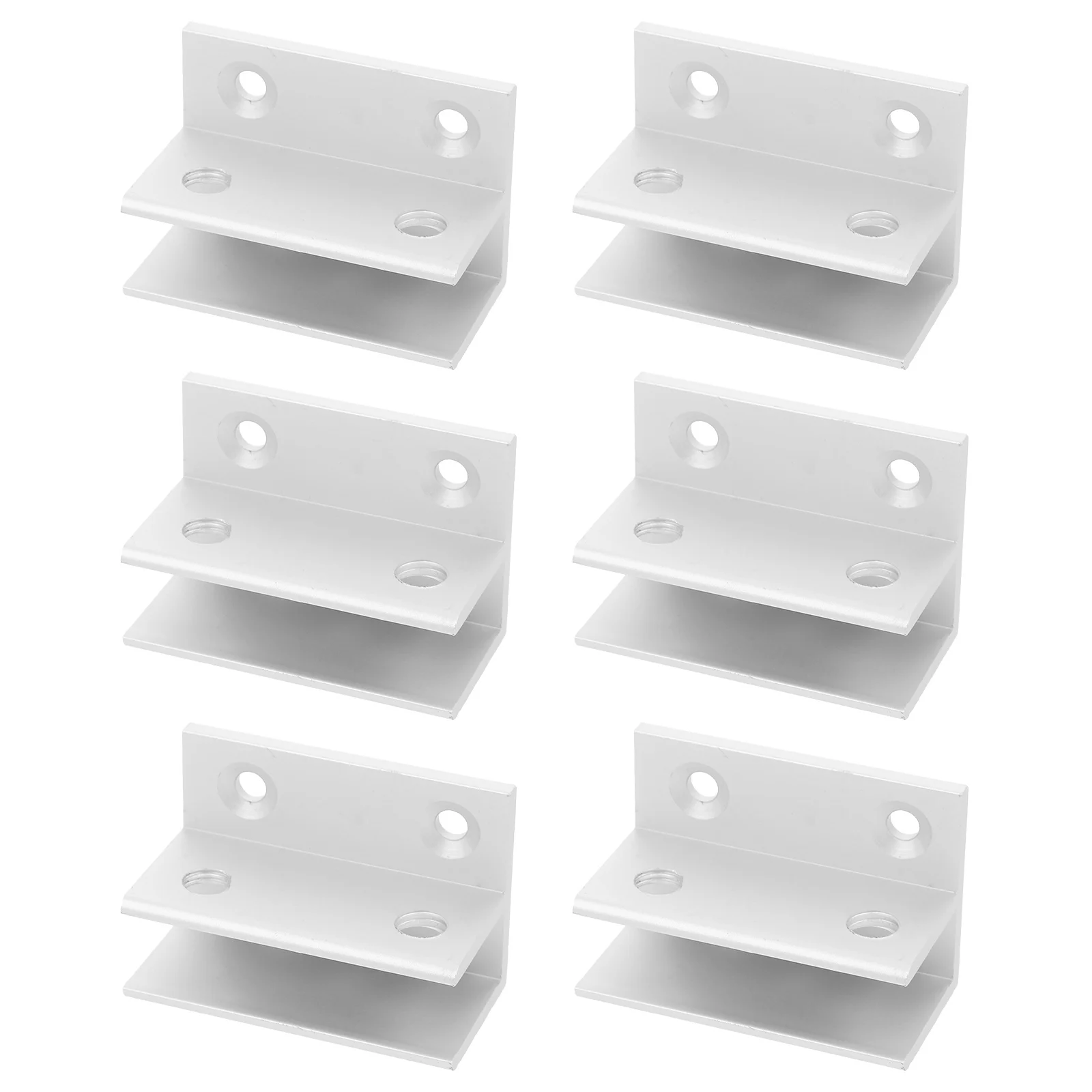 

6pcs Glass Clamp Fixing Clip Adjustable Shelving Brackets Shower Aluminum Alloy Retainer Clips Glass Railing Mirror Hangers
