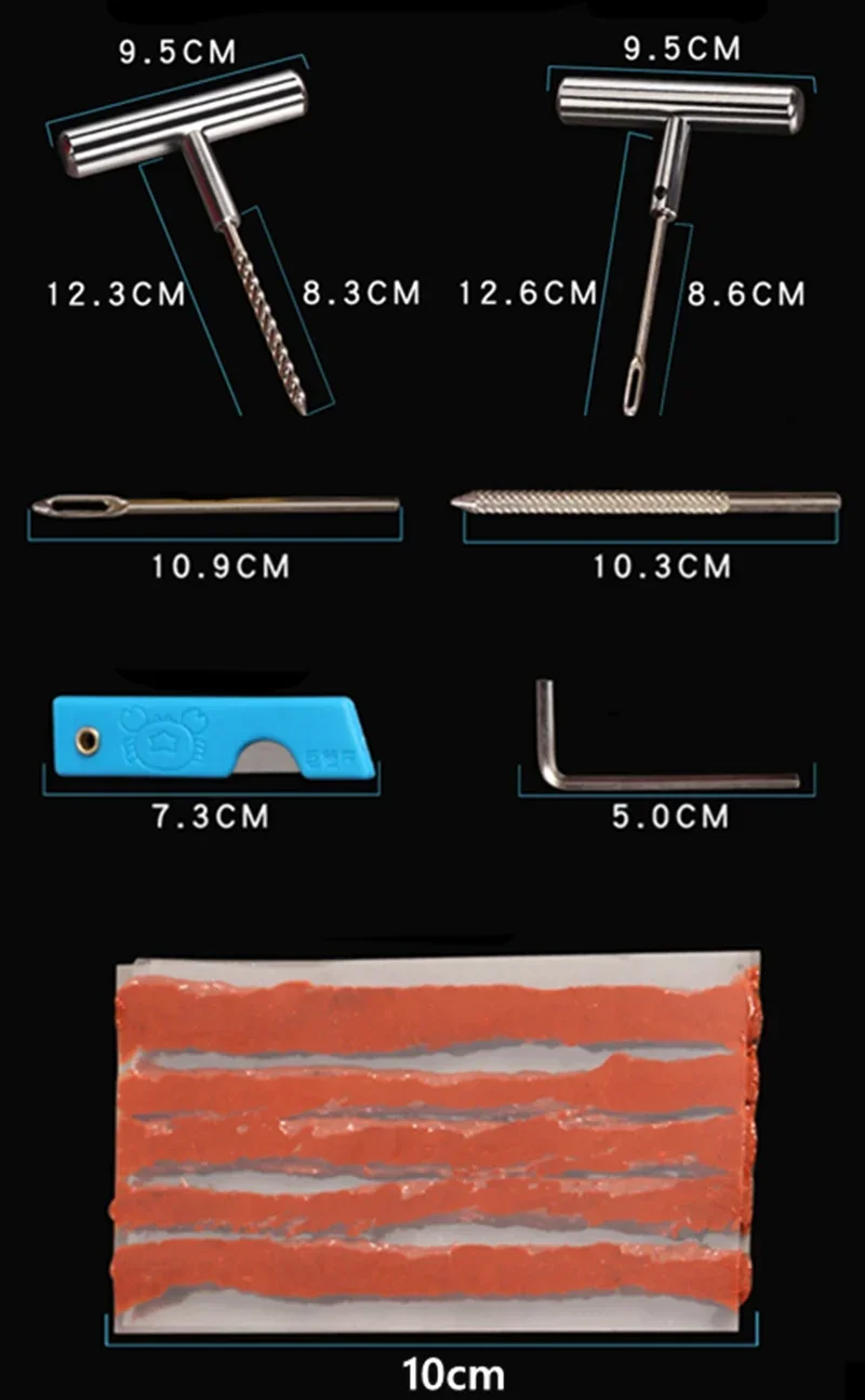 1 مجموعة/11/12 قطعة طقم تصليح الإطارات سيارة دراجة نارية الطوارئ الثقيلة لايحتاج الإطارات ثقب المهنية طقم تصليح التوصيل مجموعة