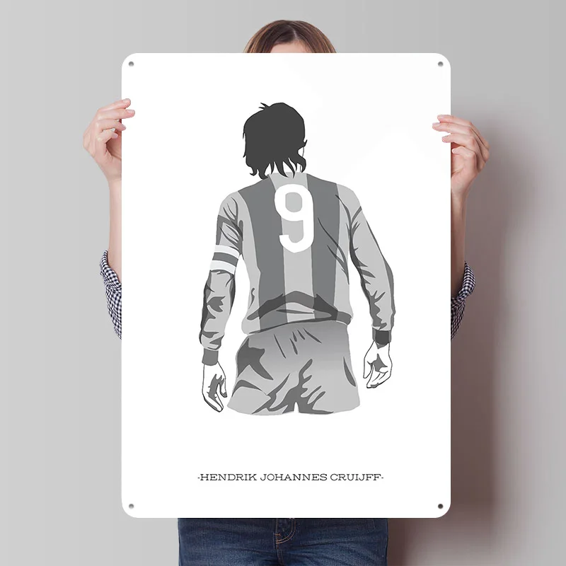Cruyff Fußball Blechposter Individuelle Wandkunst Vintage Metallschilder Retro Blechplakette für Bar-Zubehör Deko Zimmer Haus Zuhause