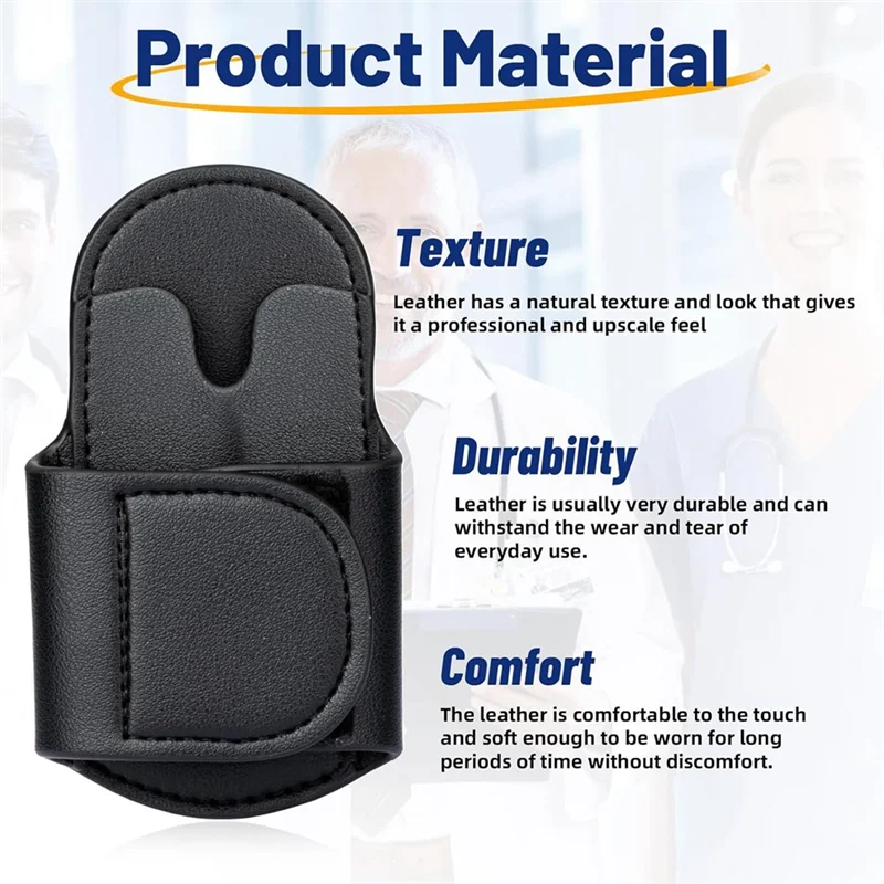ABRS-PU Leather Stethoscope Holder Hip Clip For Littmann And Most Stethoscopes,Stethoscope Holster Clips Holder Fit For Nurse