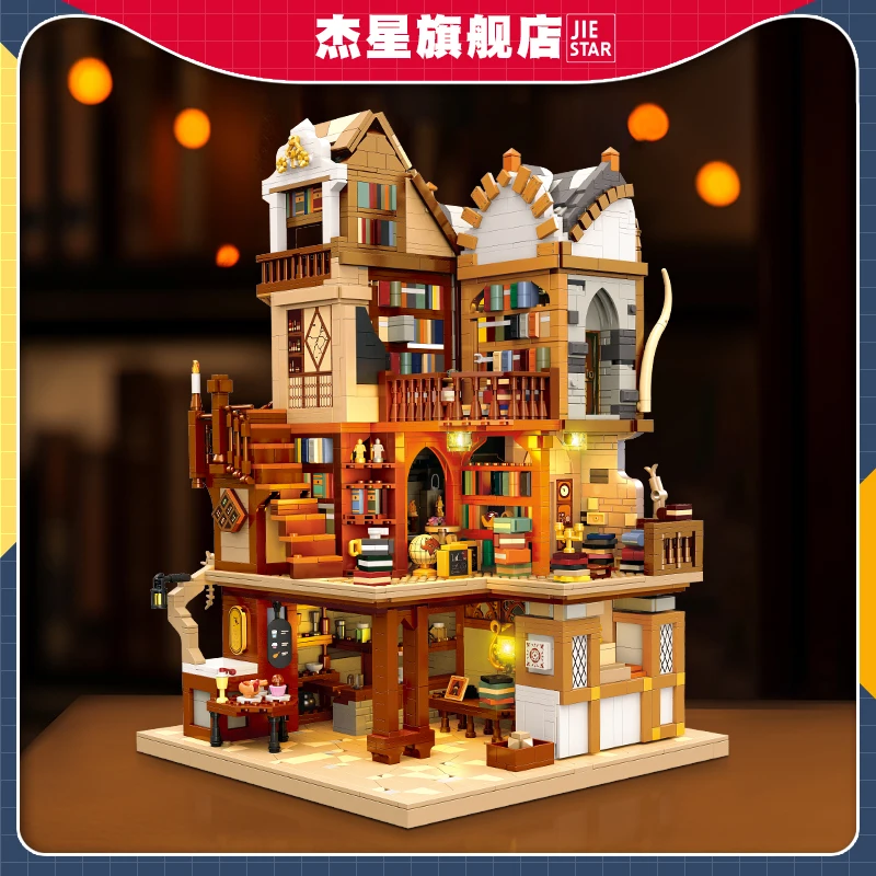 

JIESTAR 57016 3294Pcs MOC Street View Library Modular Bookstore Building Blocks Bricks Puzzle Assembling Children's Toys Gifts