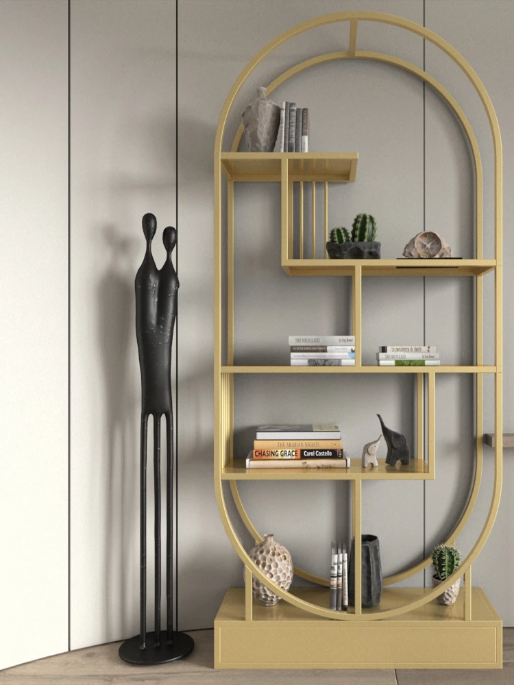 Iron Storage Rack Nordic Simple Display Stand Floor Bookshelf Living Room Partition Storage Rack