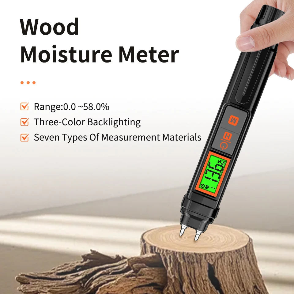 

Aicevoos Digital Wood Moisture Meter,Needle Type Water Detector,Damp Tester,Multiscene Measure Temperature Humidity Probe Tester