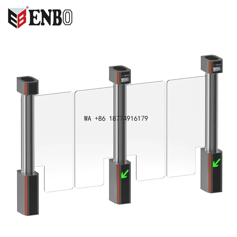 wmwmnu Bi Directional Speed Gate 3D Sensing Full Color LED Indicator Swipe Card/Face Recognition for Metro StationOEM