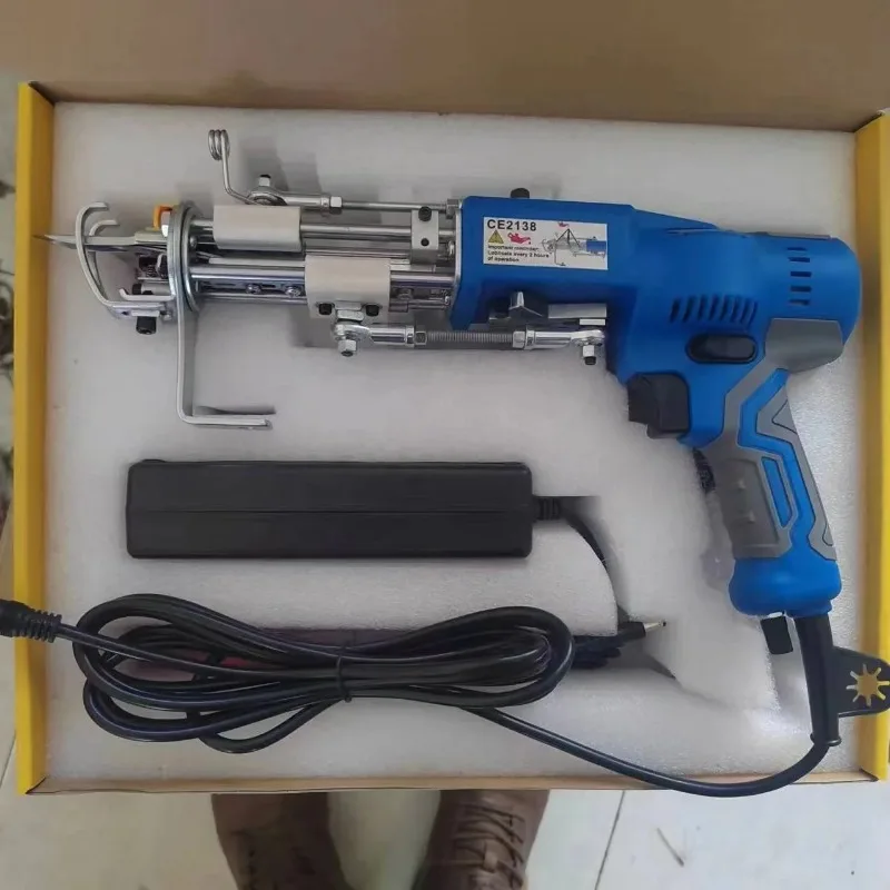 Machine à touffeter électrique 2 en 1, Machine à tisser les tapis, à la main, à poils coupés, touffeté à la main pour tapis