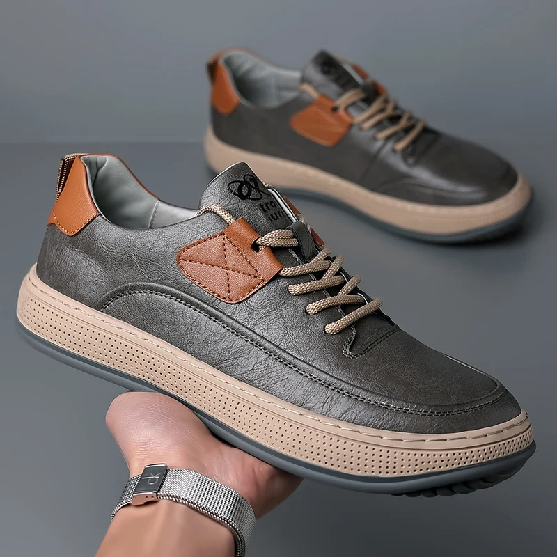 

Men's Lace-Up Casual Shoes Leather Business Loafers for Office/Wedding/Travel Soft outdoor Sneakers Men