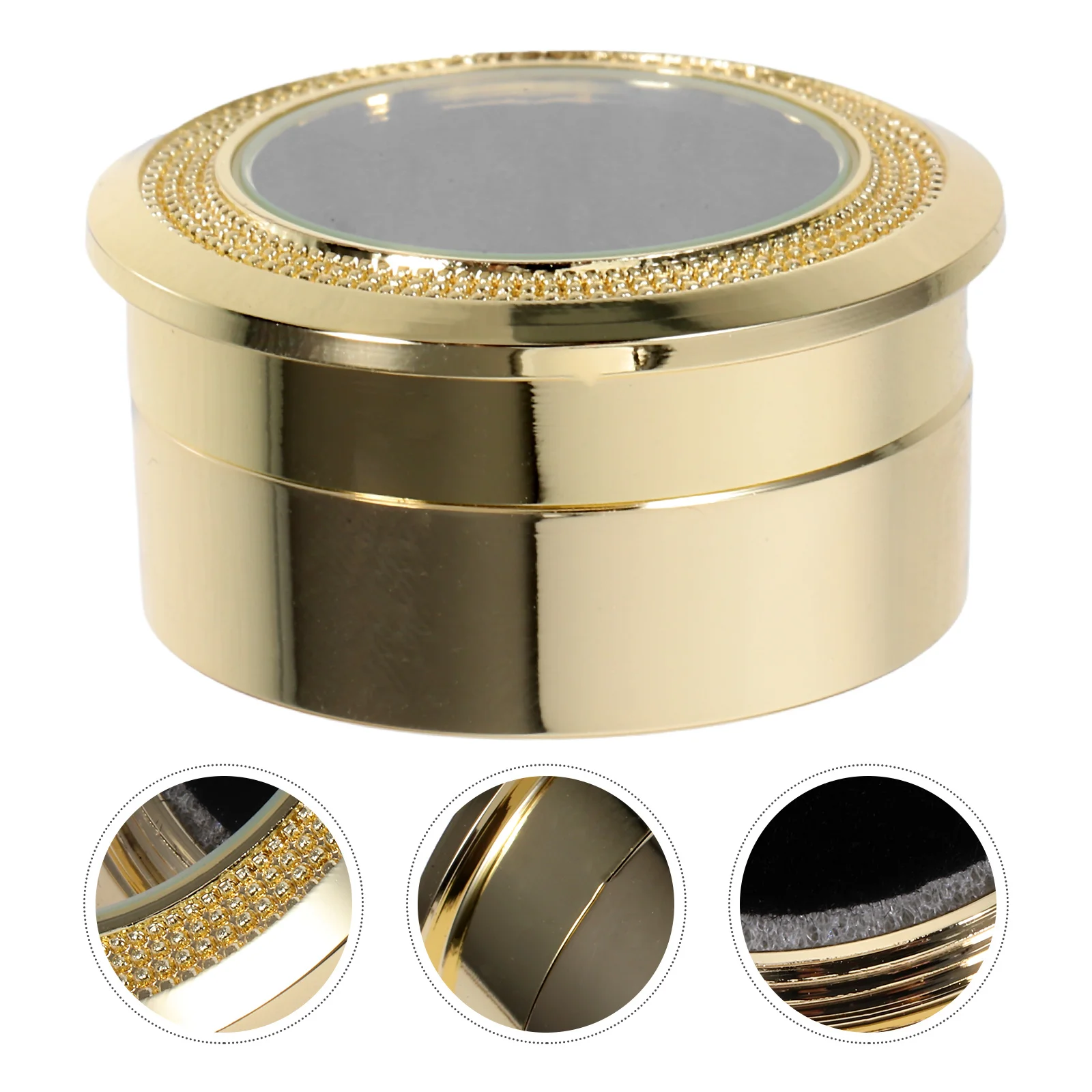 

Small Gemstone Display Box Transparent Glass Lid Secure Threaded Cap for Jewelry Collection Travel Storage Case