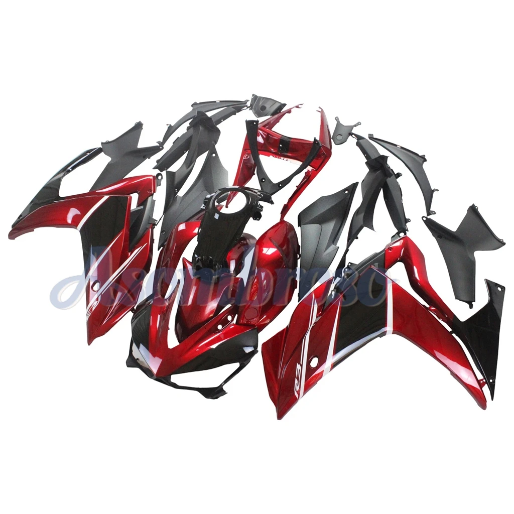 Motorcycle Fairing Set For Yamaha YZF R3 2014-2018 YZF-R25 2015 2016 2017 Daily Ride Bodywork | Red & Black