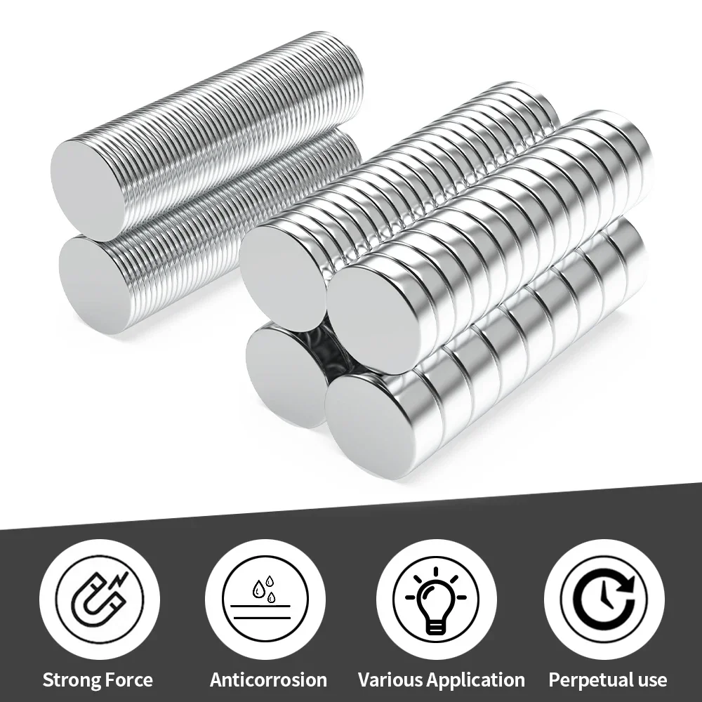 N35 Super Strong Neodymium Magnet Round NdfeB Powerful Permanent Magnetic imanes Refrigerator Magnets 12x1 12x2 12x3 12x4 12x5mm