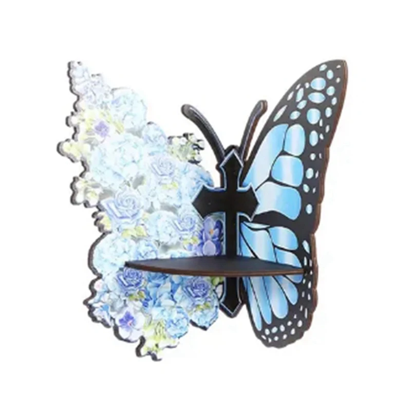 

AB42-Угловая полка в форме бабочки, настенный органайзер для хранения, настенные кристаллы, камни для хранения, декор дома