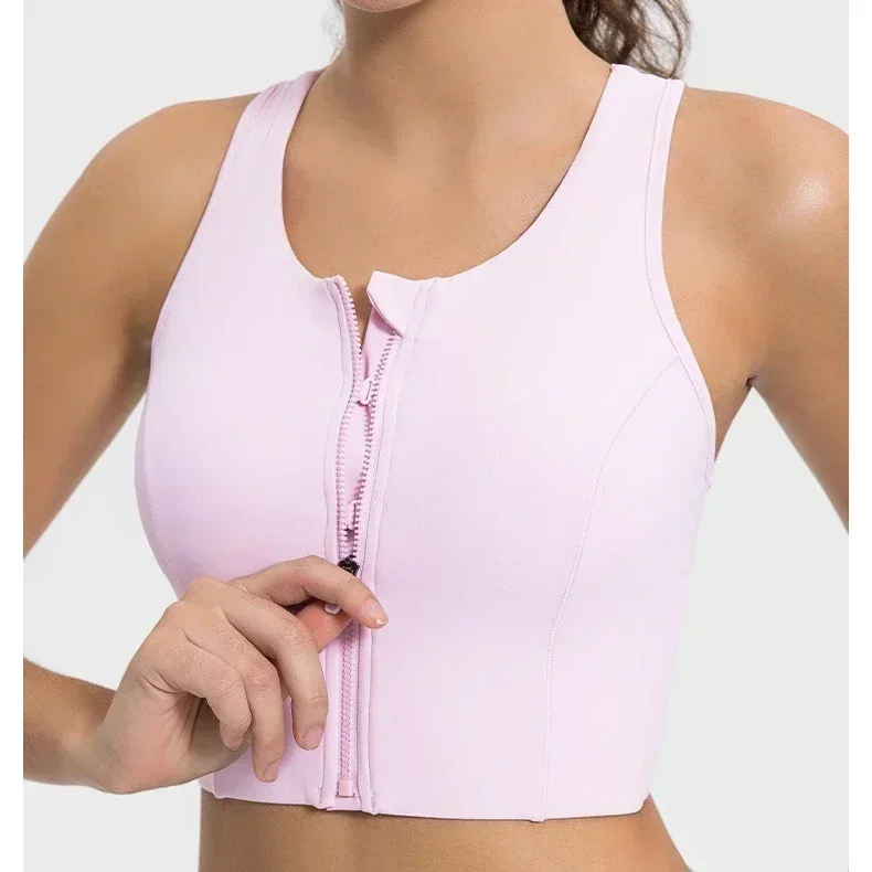 

Lemon Front Zip Sports Bra Shock-proof Sport Underwear High Impact Yoga Bra Quick Dry running vest Fitness Yoga Bra Top For Wome