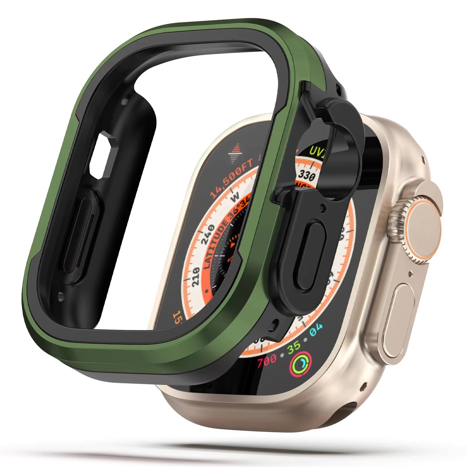 Uhrengehäuseabdeckung aus Aluminiumlegierung für Apple Watch Ultra Serie 10, 9, 8, 7, 6, 5, Stoßstangengehäuse 46 mm, 45 mm, 41 mm, 42 mm, Zubehörrahmen aus Metall