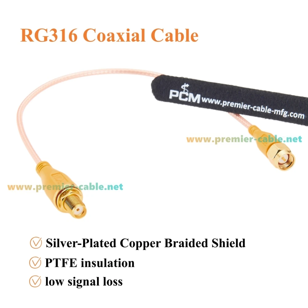 SMA-Stecker auf SMA-Buchse Schottkabel RG316 50 Ohm HF-Koaxial-Verlängerungskabel mit geringem Verlust für Antennen, WLAN-Router, 4G LTE, GPS/GNSS – Detail 5