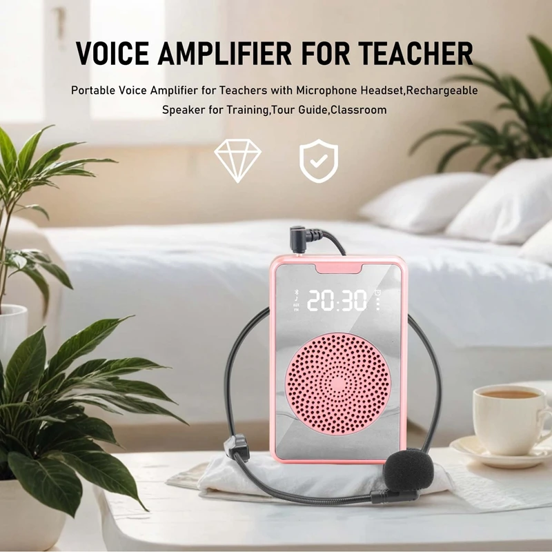 Portable Voice Amplifier For Teachers With Microphone Headset,Rechargeable Speaker For Training,Tour Guide,Classroom