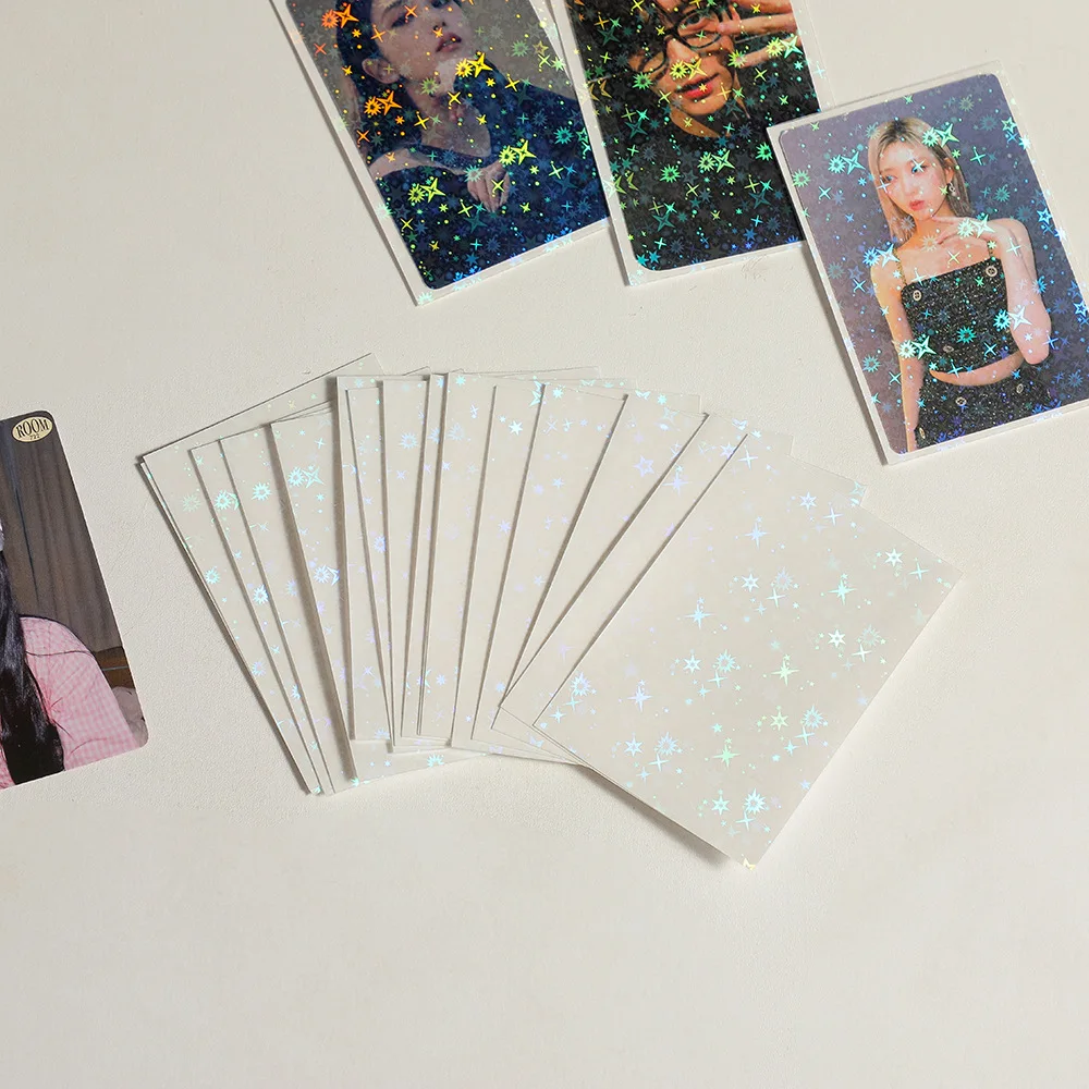 Laser Star 3-inch Card Film Photocard Holder Star Chasing Album Card Double Layer Protective Case Student Self Printed Card Case