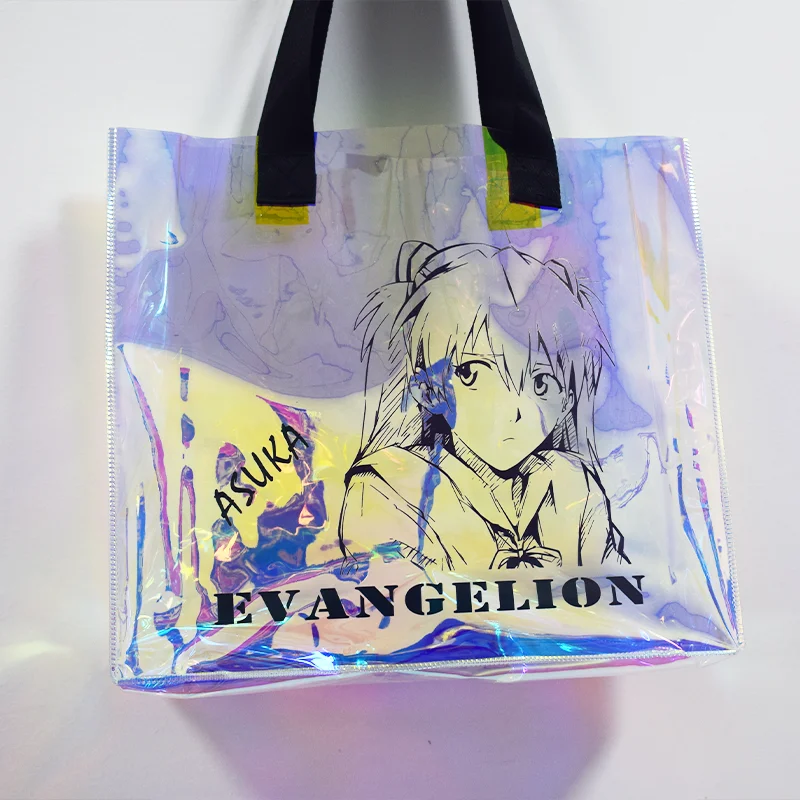 Neon Genesis Evangelion Asuka Ayanami Rei anime two-dimensional canvas bag crossbody bag laser environmentally friendly handbag