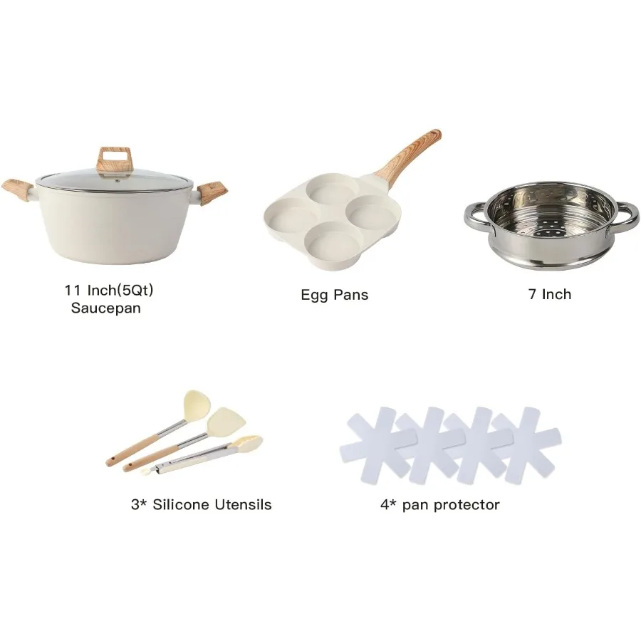 طقم أواني ومقالي مكون من 21 قطعة طقم أواني طهي غير لاصقة مع طقم أواني طهي #3