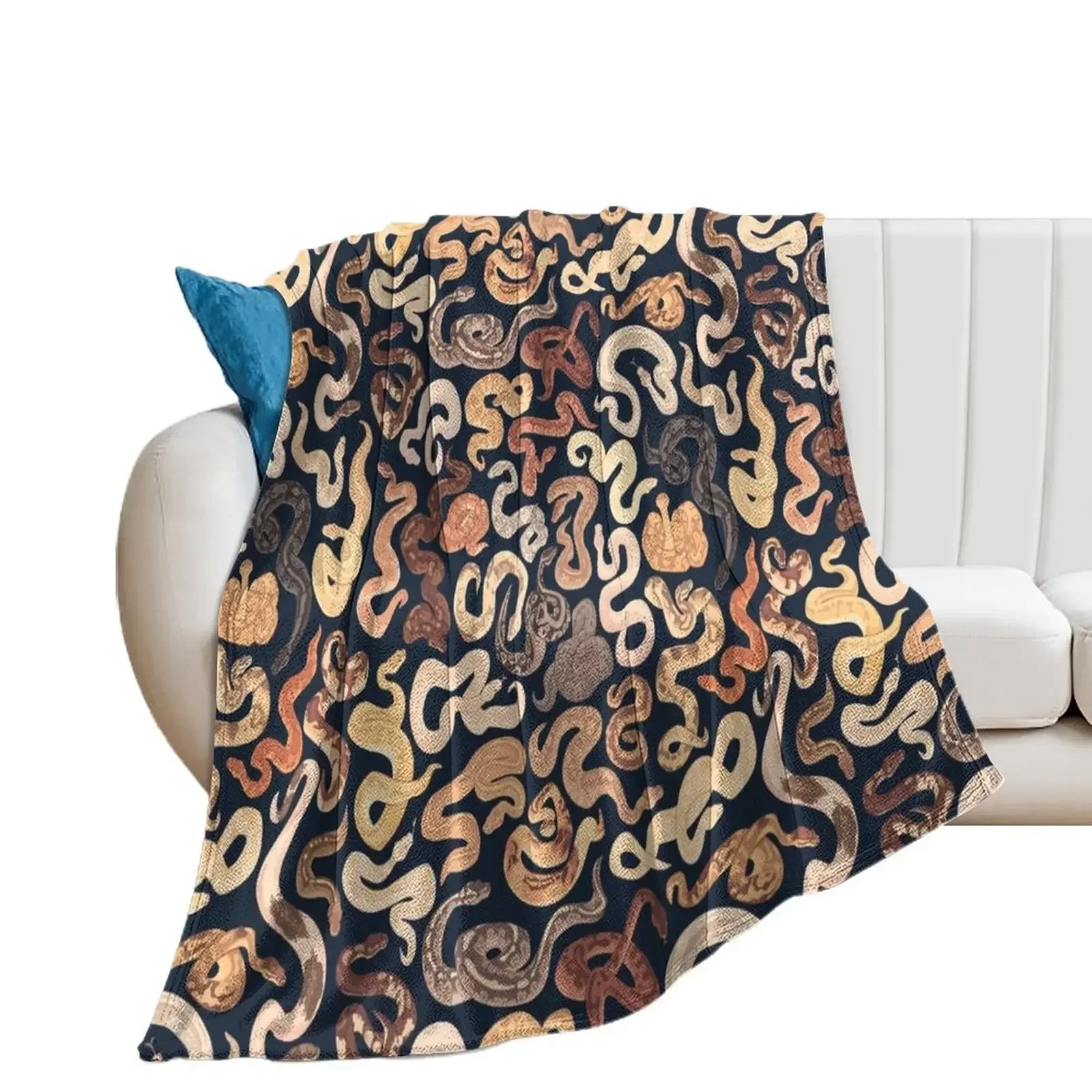 Morph flavored noodles in dark blue Throw Blanket Sofa Throw Hairys Picnic Blankets