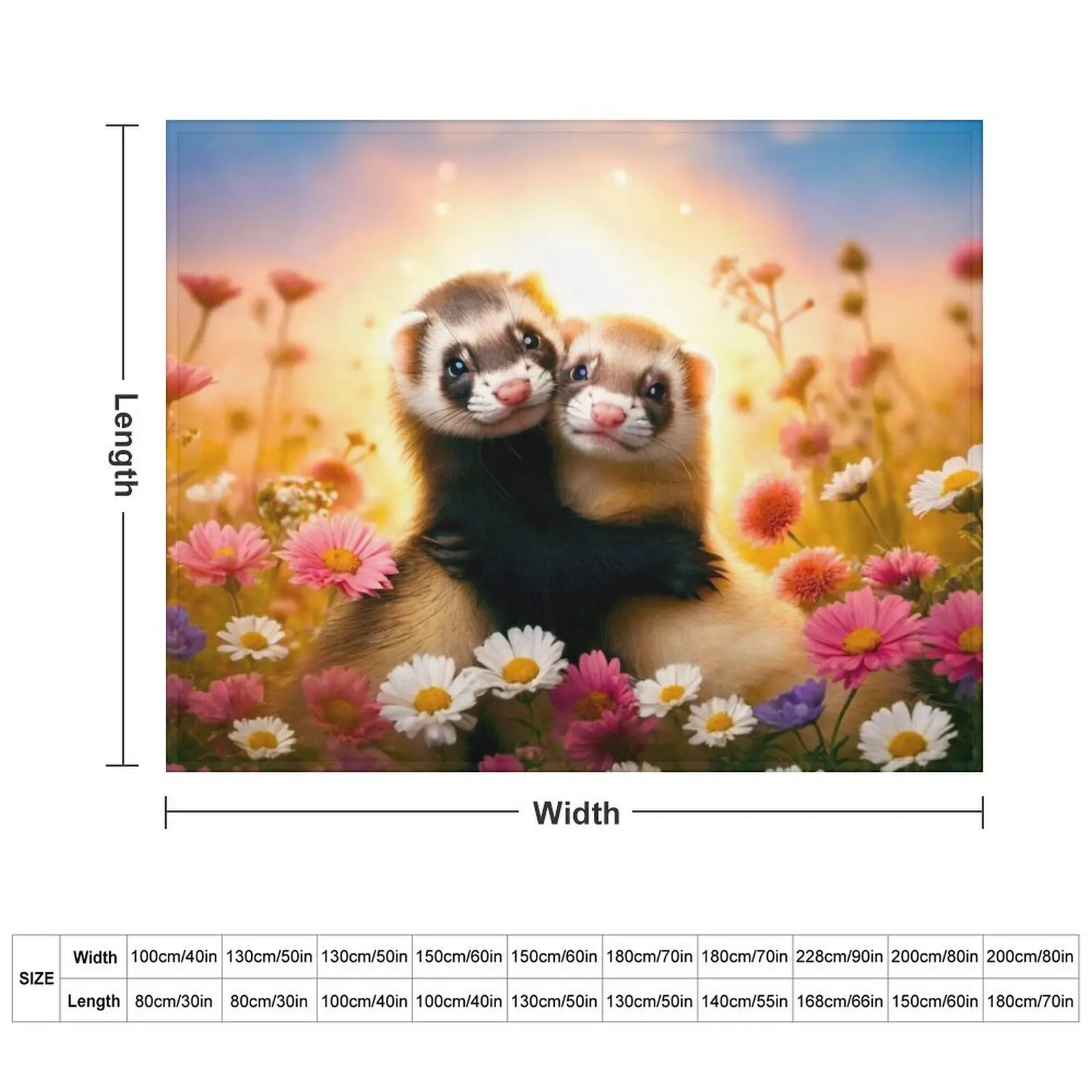 Ferrets วันวาเลนไทน์ครั้งแรกโยนผ้าห่มผ้าห่มโซฟานุ่มถ่วงน้ําหนัก