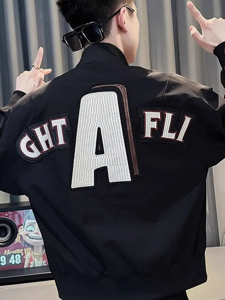 

Мужская куртка-бомбер Sli с воротником-стойкой, осенне-зимняя, повседневная, модная, с вышивкой, универсальная, в стиле бейсбольной формы